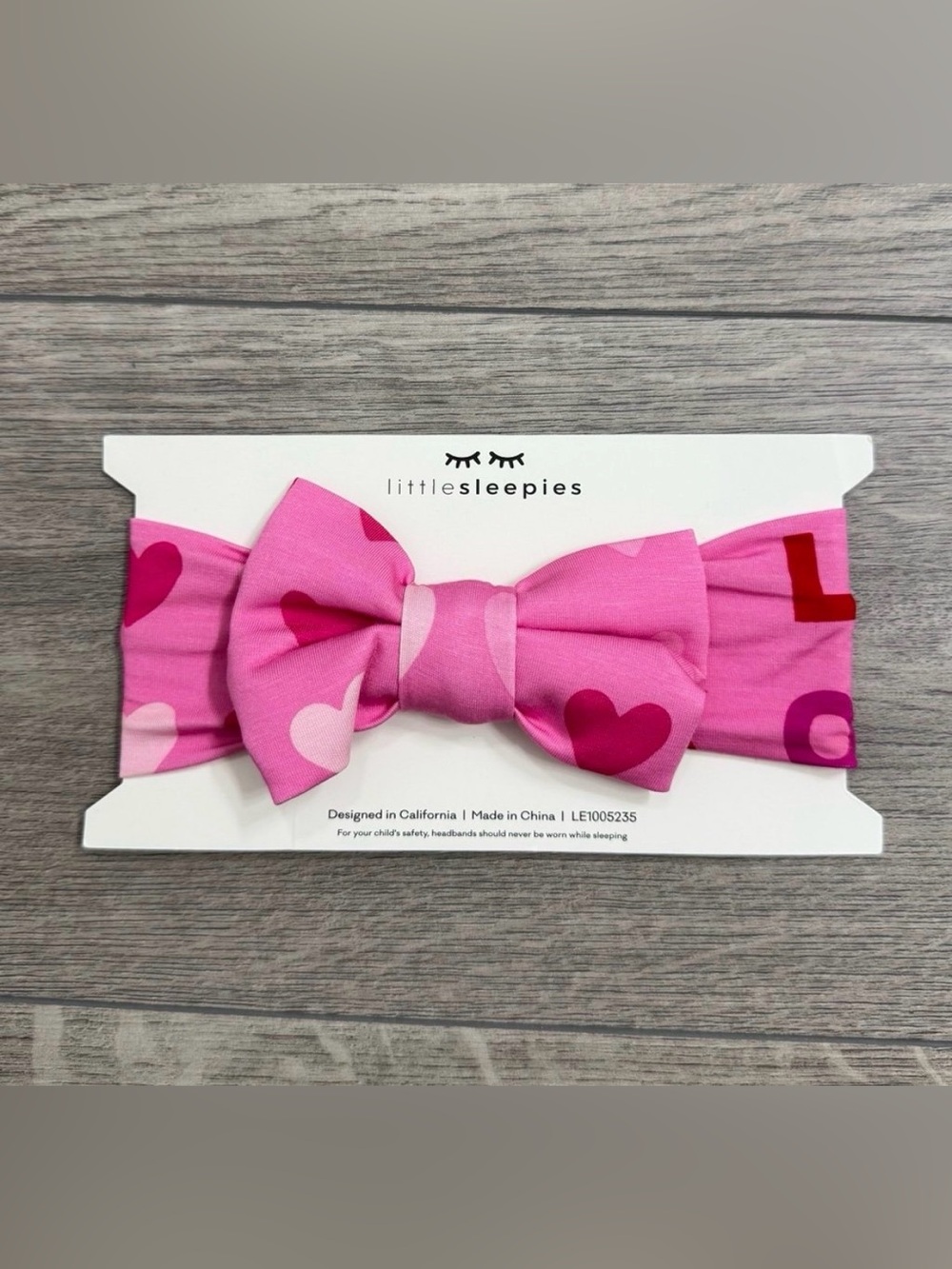 Little Sleepies Pink XOXO Luxe Bow Headband